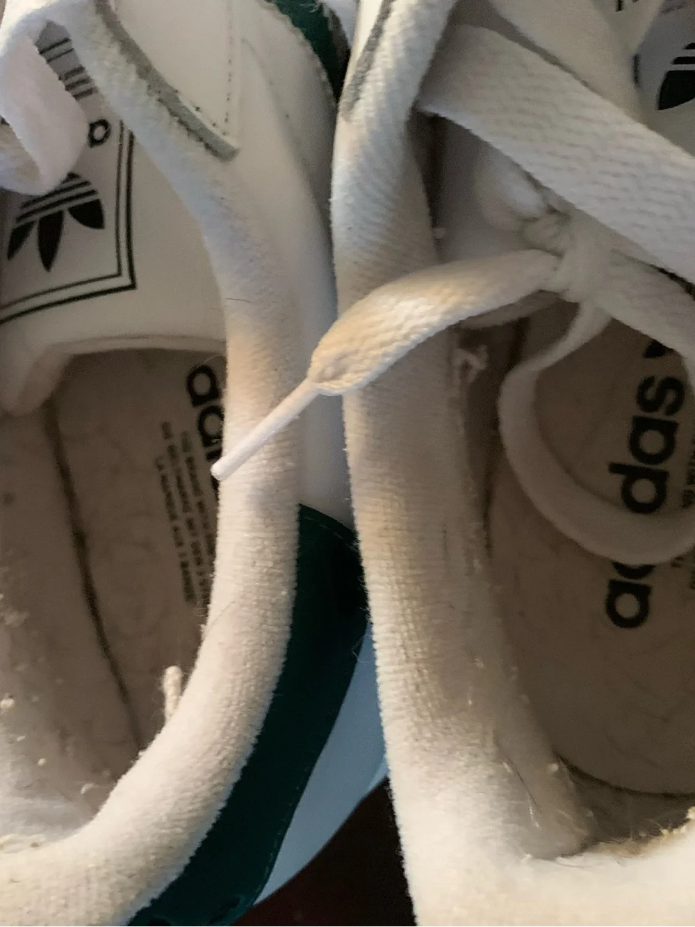 adidas superstar men’s size 11 White Sneakers with Green Stripes